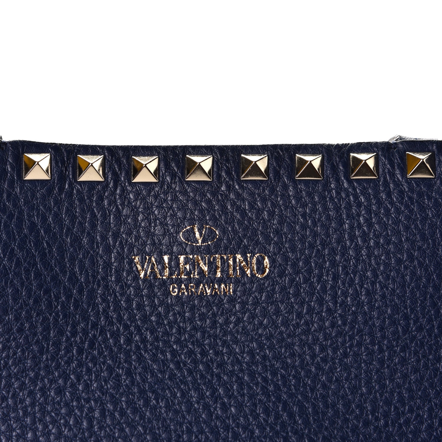 Valentino Garavani Grained Calfskin Rockstud Shoulder Tote Marine 8 of 9
