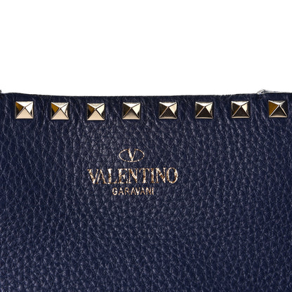 Valentino Garavani Grained Calfskin Rockstud Shoulder Tote Marine 8 of 9