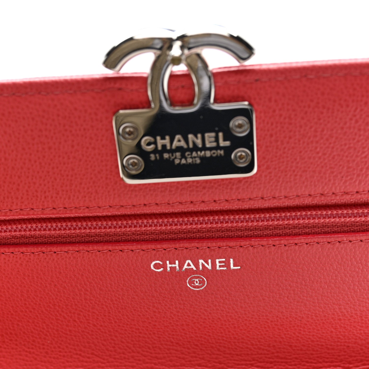 Chanel Grained Calfskin Quilted CC Box Wallet On Chain WOC Pink 6 of 10