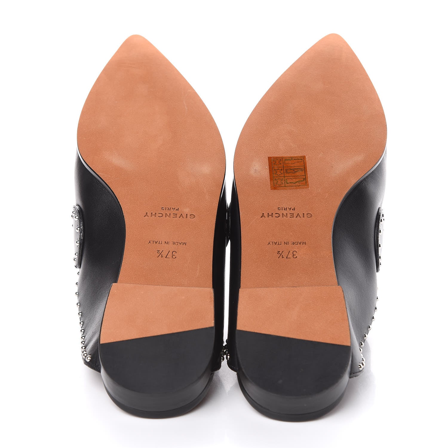 Givenchy Calfskin Studded Elegant Loafer Mule 37.5 Black 6 of 10