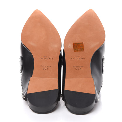 Givenchy Calfskin Studded Elegant Loafer Mule 37.5 Black 6 of 10