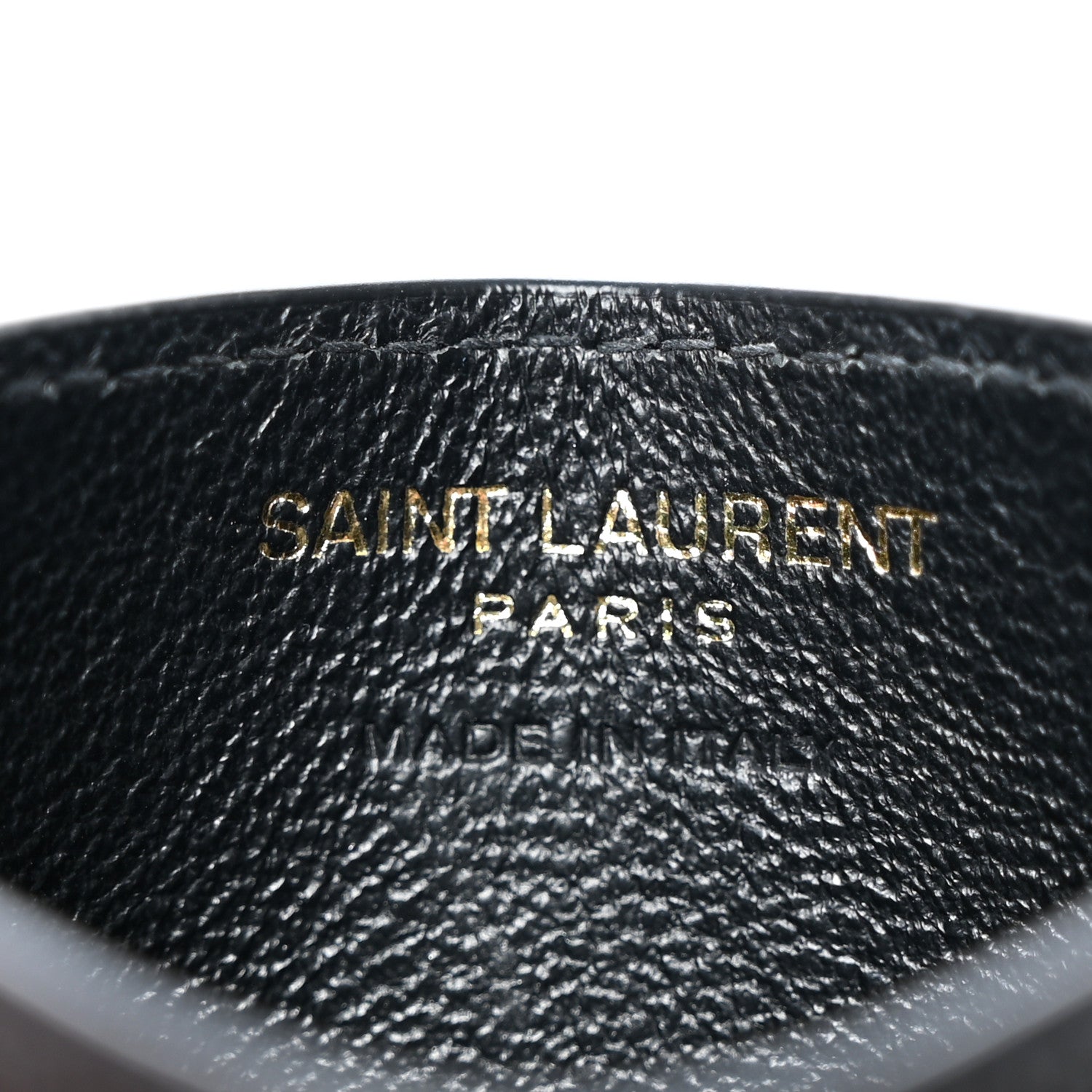 Saint Laurent Grain De Poudre Matelasse Chevron Monogram Credit Card Case Black 6 of 12