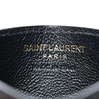 Saint Laurent Grain De Poudre Matelasse Chevron Monogram Credit Card Case Black 6 of 12