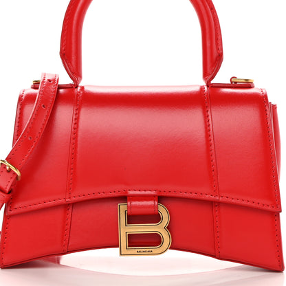 Balenciaga Shiny Box Calfskin Hourglass Top Handle Bag XS Bright Red 9 of 17