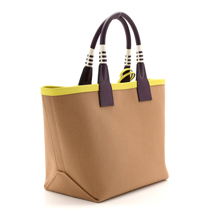 Hermes Military Toile Canvas Swift Steeple 25 Bag Chai Cassis Lime 3 of 10