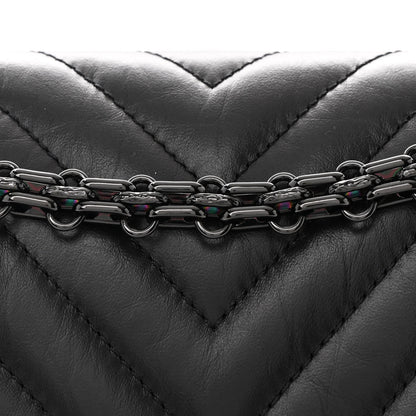 Chanel Aged Calfskin Chevron Quilted 2.55 Reissue 225 Flap So Black 8 of 11