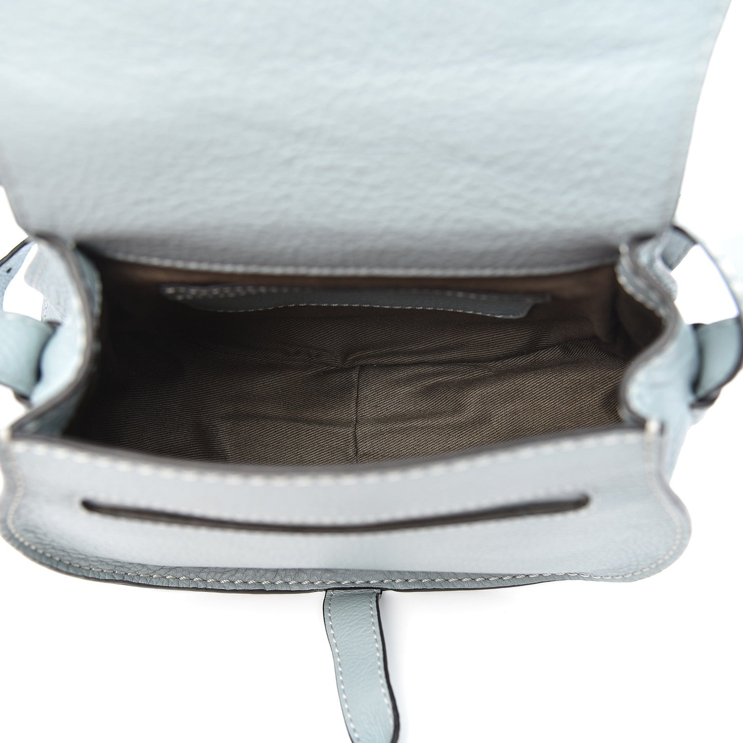Calfskin Mini Marcie Round Crossbody Bag Faded Blue