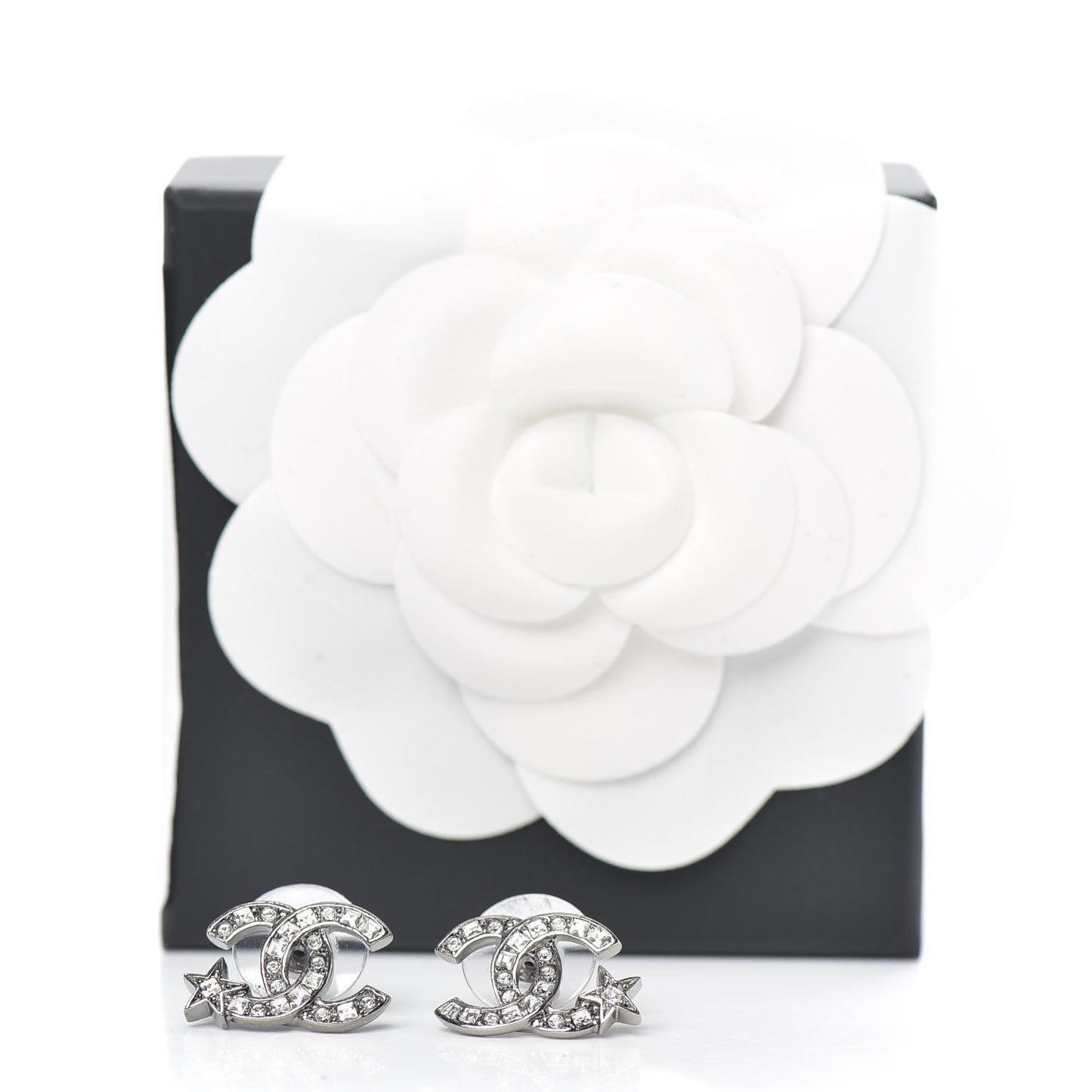Crystal CC Starfall Earrings Silver
