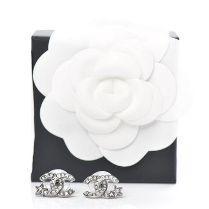Chanel Crystal CC Starfall Earrings Silver 5 of 5