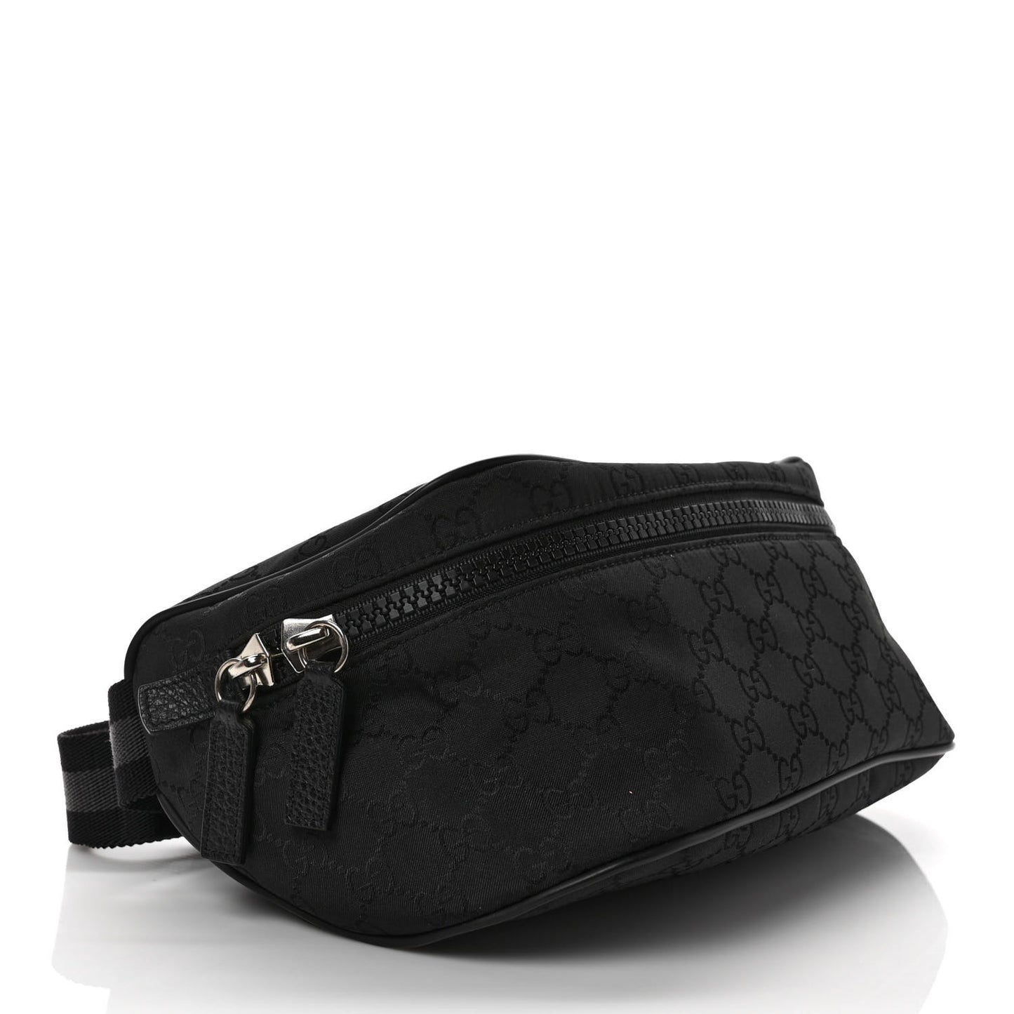 Nylon Monogram Fanny Pack Belt Bag Black