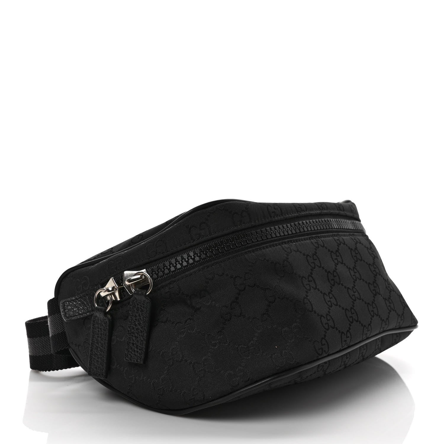 Gucci Nylon Monogram Fanny Pack Belt Bag Black 4 of 8