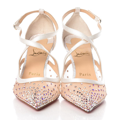 Christian Louboutin Dentelle Jacquard Strass Twistissima 85 Pumps 36 White 2 of 7
