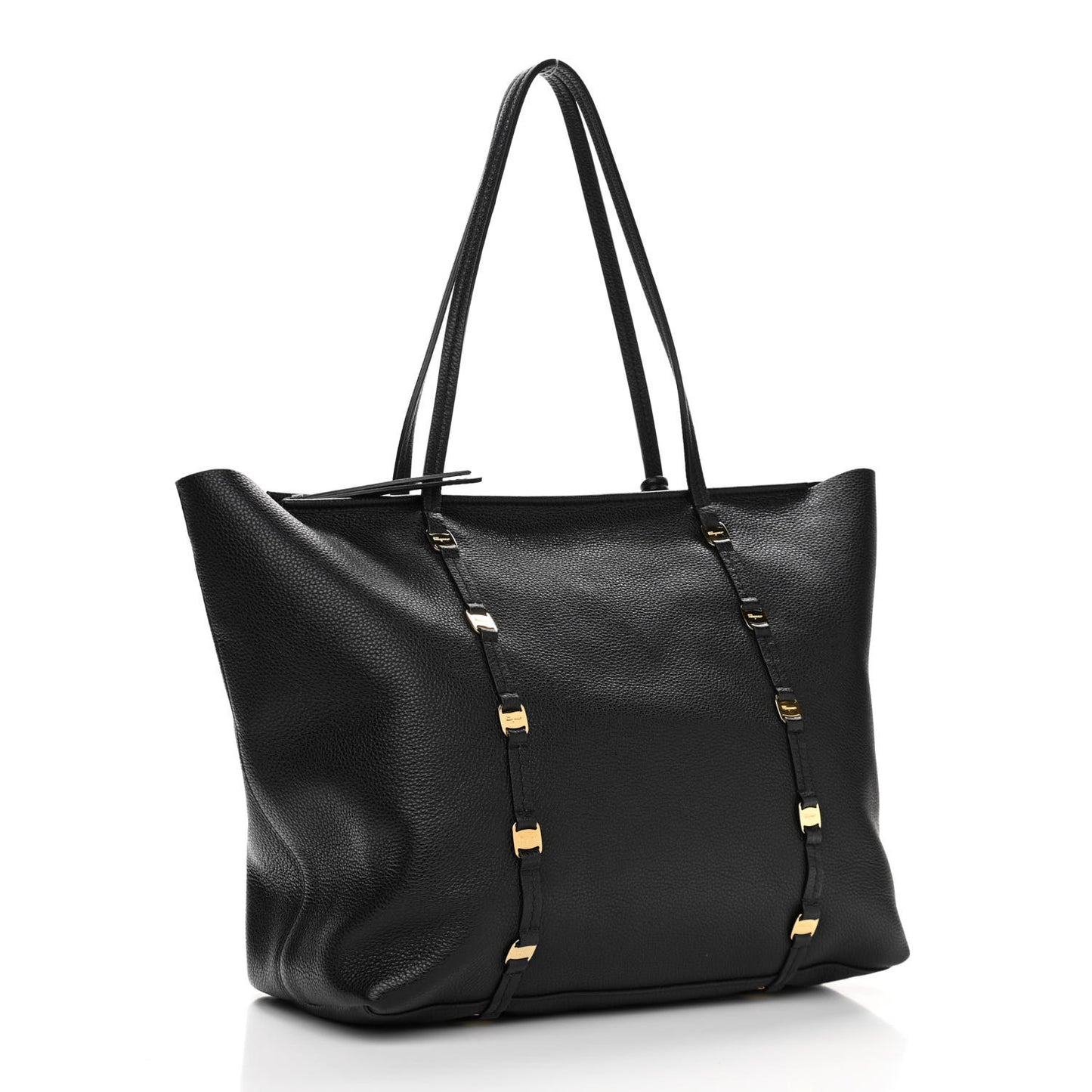 Grained Calfskin Emotion Tote Black