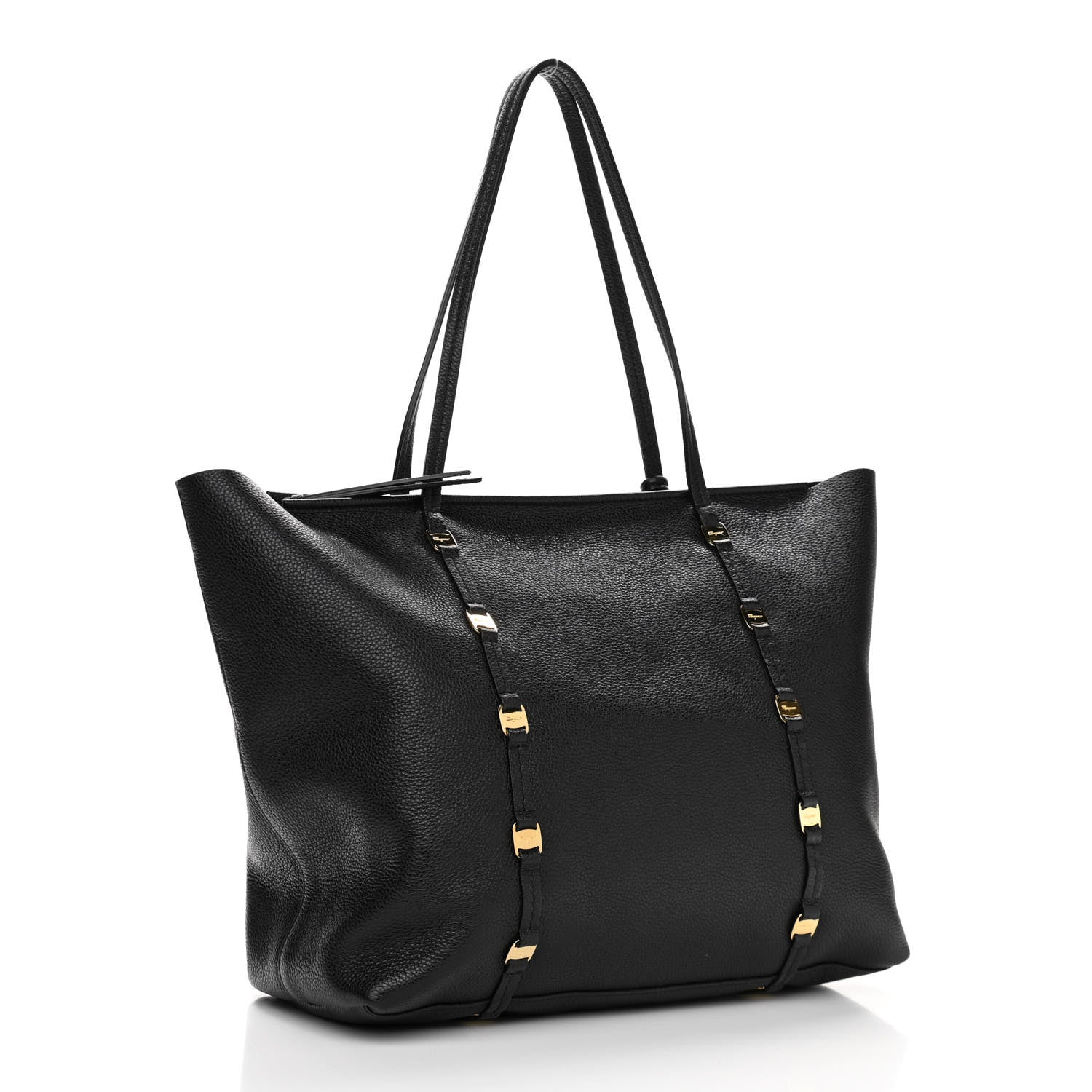 Salvatore Ferragamo Grained Calfskin Emotion Tote Black 4 of 11