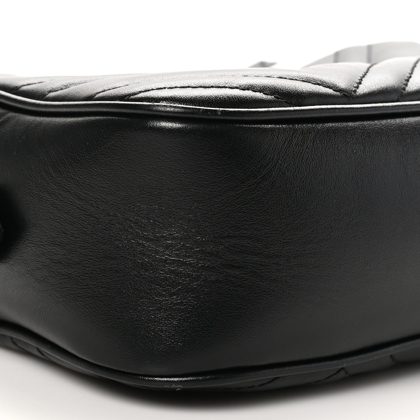 Calfskin Matelasse Small GG Marmont Chain Shoulder Bag Black