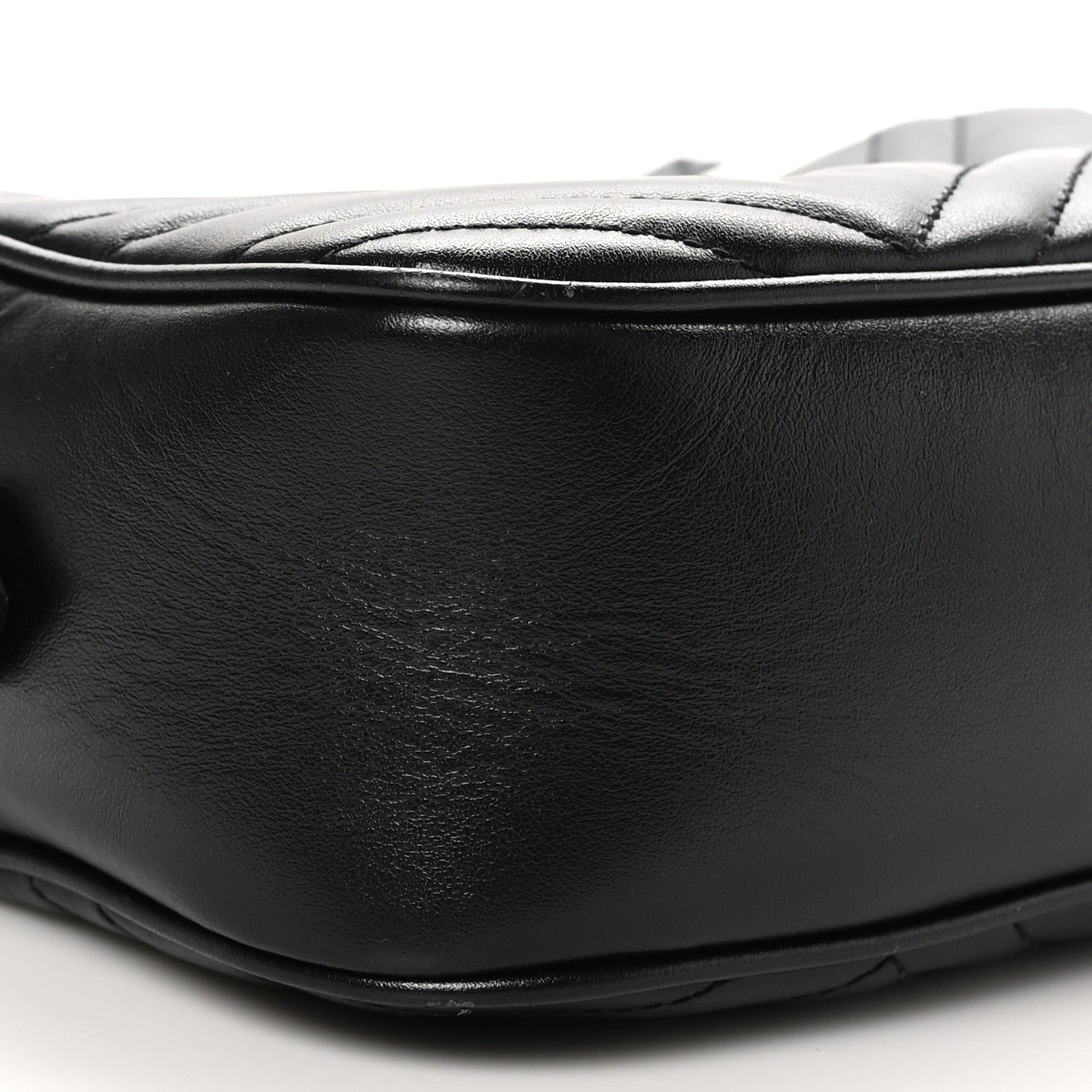 Gucci Calfskin Matelasse Small GG Marmont Chain Shoulder Bag Black 9 of 10