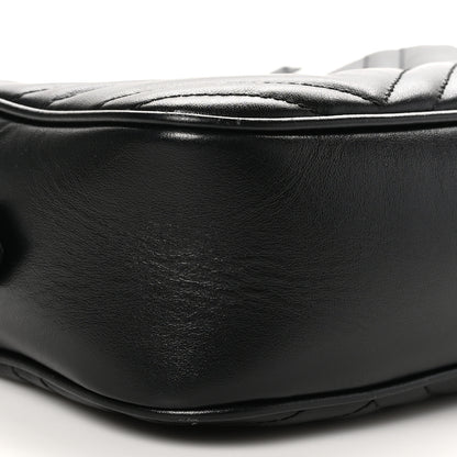 Gucci Calfskin Matelasse Small GG Marmont Chain Shoulder Bag Black 9 of 10