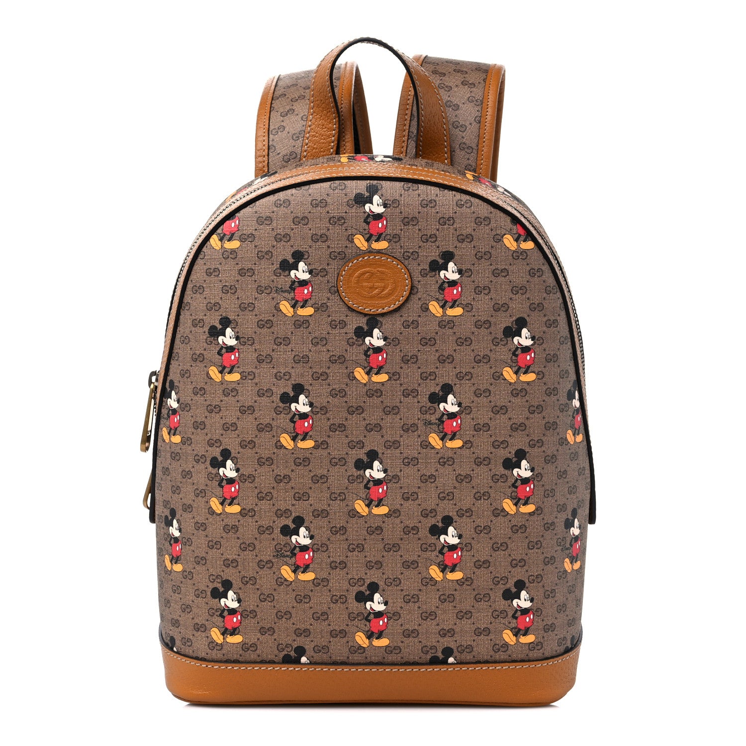 Gucci X DISNEY Mini Vintage GG Supreme Monogram Mickey Mouse Small Dome Backpack Beige Vintage Sun Oil 1 of 9