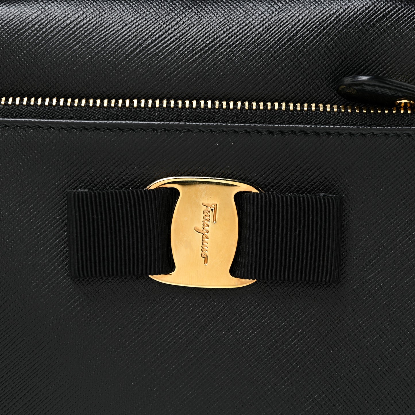 Hammered Calfskin Lydia Bow Camera Bag Black