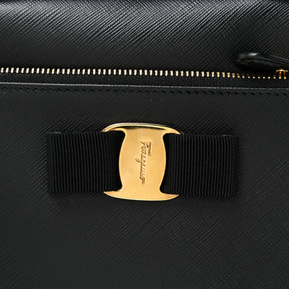 Salvatore Ferragamo Hammered Calfskin Lydia Bow Camera Bag Black 7 of 10