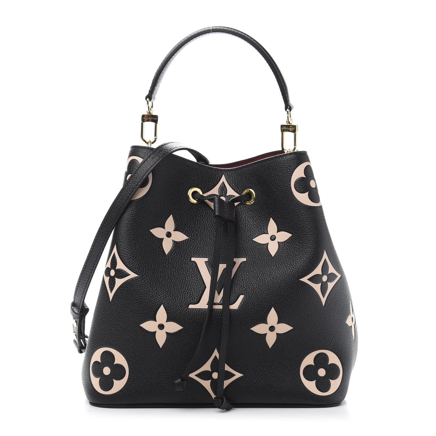 Louis Vuitton Empreinte Monogram Giant Neonoe MM Black Beige 2 of 13