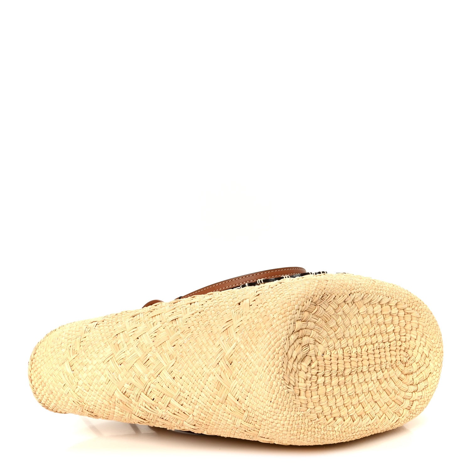Loewe Calfskin Raffia Medium Anagram Basket Tote Bag Natural Tan 4 of 9