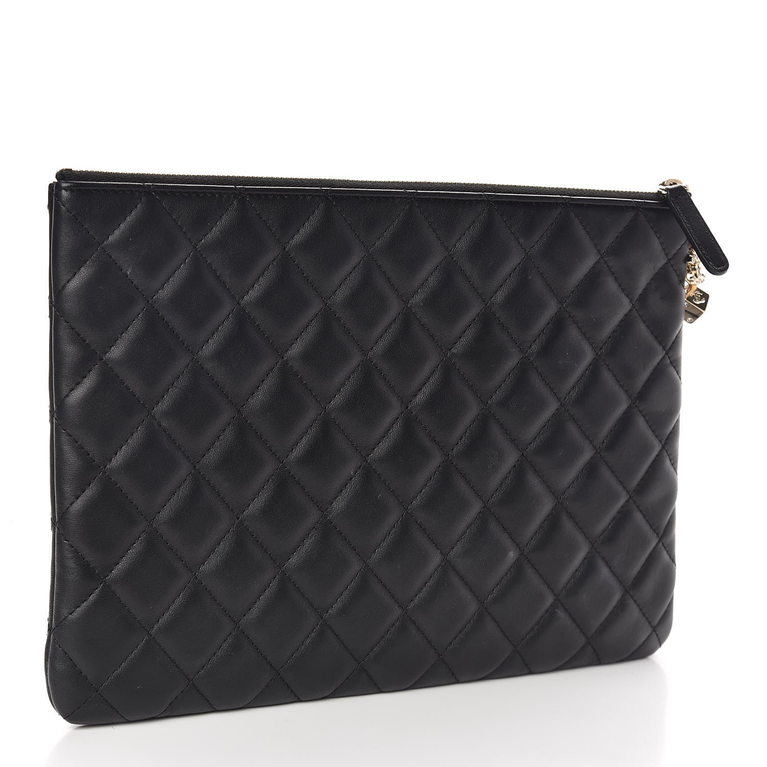 Chanel Lambskin Quilted Medium Casino Beauty CC Cosmetic Case Black 3 of 10