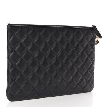 Chanel Lambskin Quilted Medium Casino Beauty CC Cosmetic Case Black 3 of 10