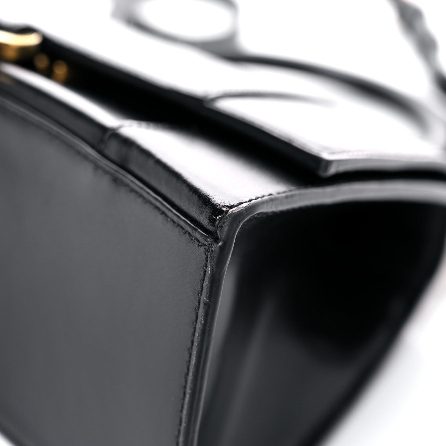 Balenciaga Shiny Box Calfskin Small Hourglass Top Handle Bag Black 8 of 16