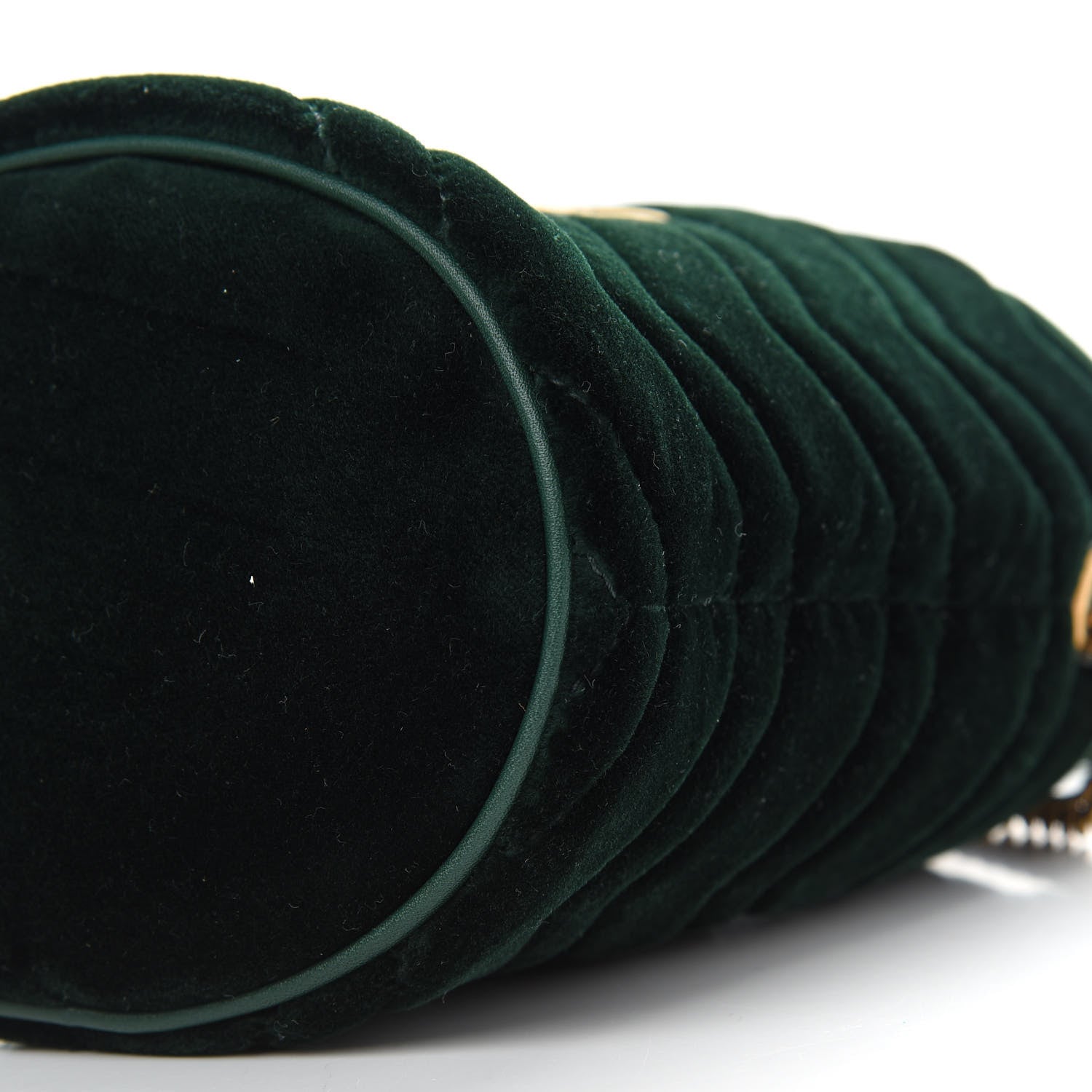 Gucci Velvet Matelasse Mini GG Marmont 2.0 Bucket Bag Dark Green 8 of 8