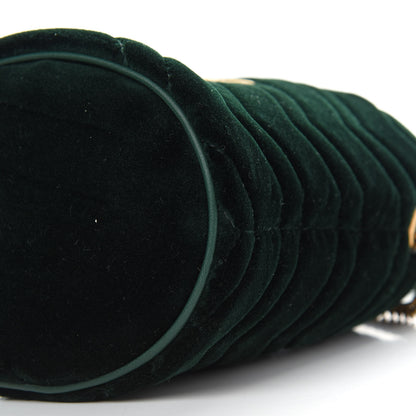 Gucci Velvet Matelasse Mini GG Marmont 2.0 Bucket Bag Dark Green 8 of 8