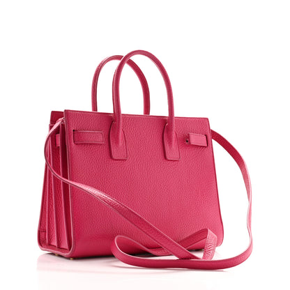 Saint Laurent Grained Calfskin Baby Sac De Jour Lipstick Fuchsia 3 of 14