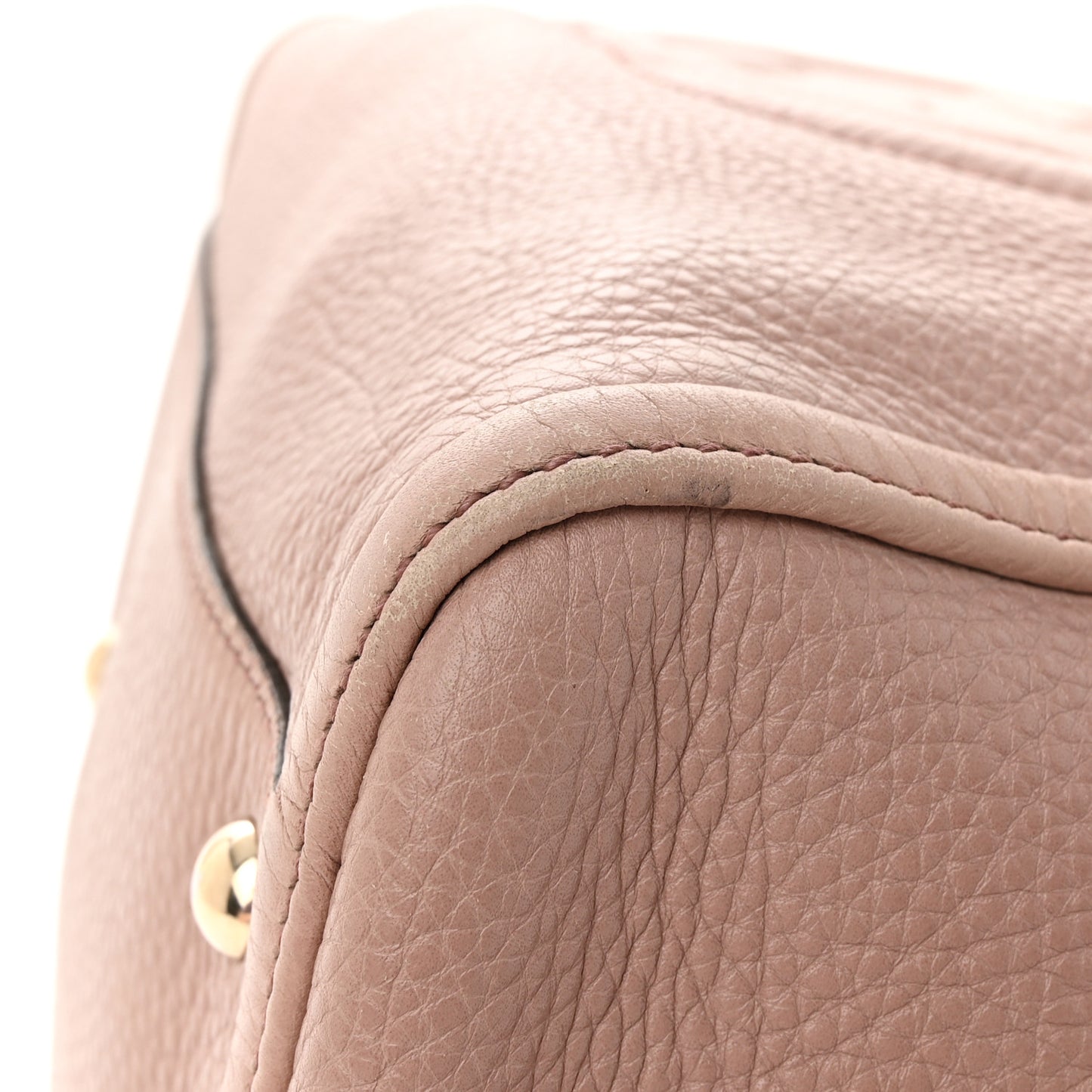 Pebbled Calfskin Small Soho Shoulder Bag Light Pink
