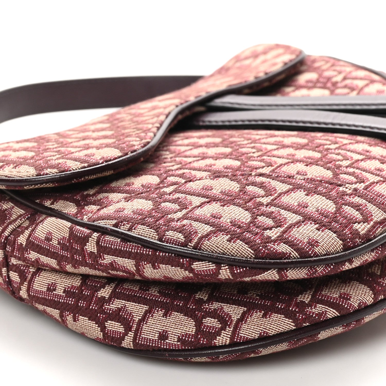 Christian Dior Oblique Saddle Bag Burgundy 9 of 10