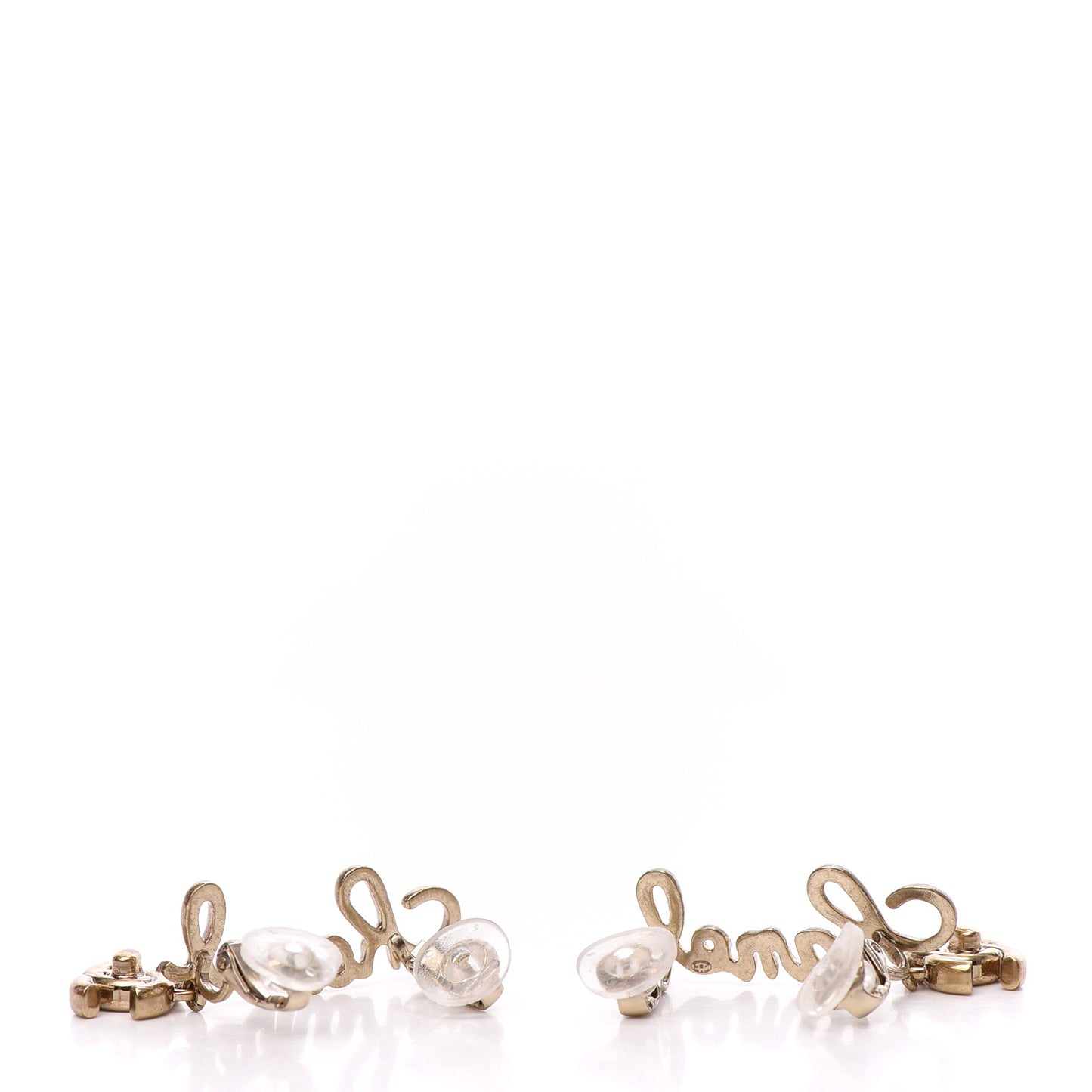 Metal Logo CC Turnlock Clip On Earrings Gold