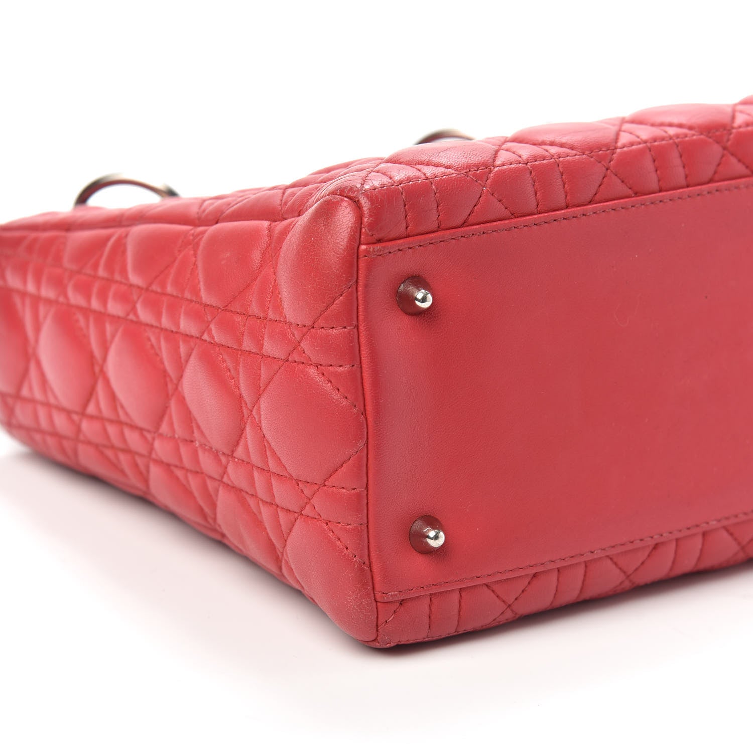 Christian Dior Lambskin Cannage Medium Lady Dior Red 8 of 9