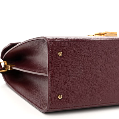 Saint Laurent Grain de Poudre Medium Classic Monogram Cassandra Top Handle Rouge Legion 8 of 15