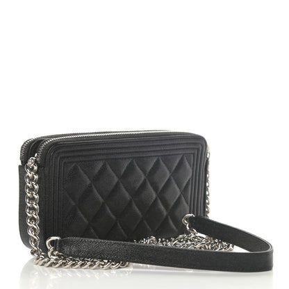 Chanel Caviar Quilted Small Boy Clutch With Chain Black 3 of 14
