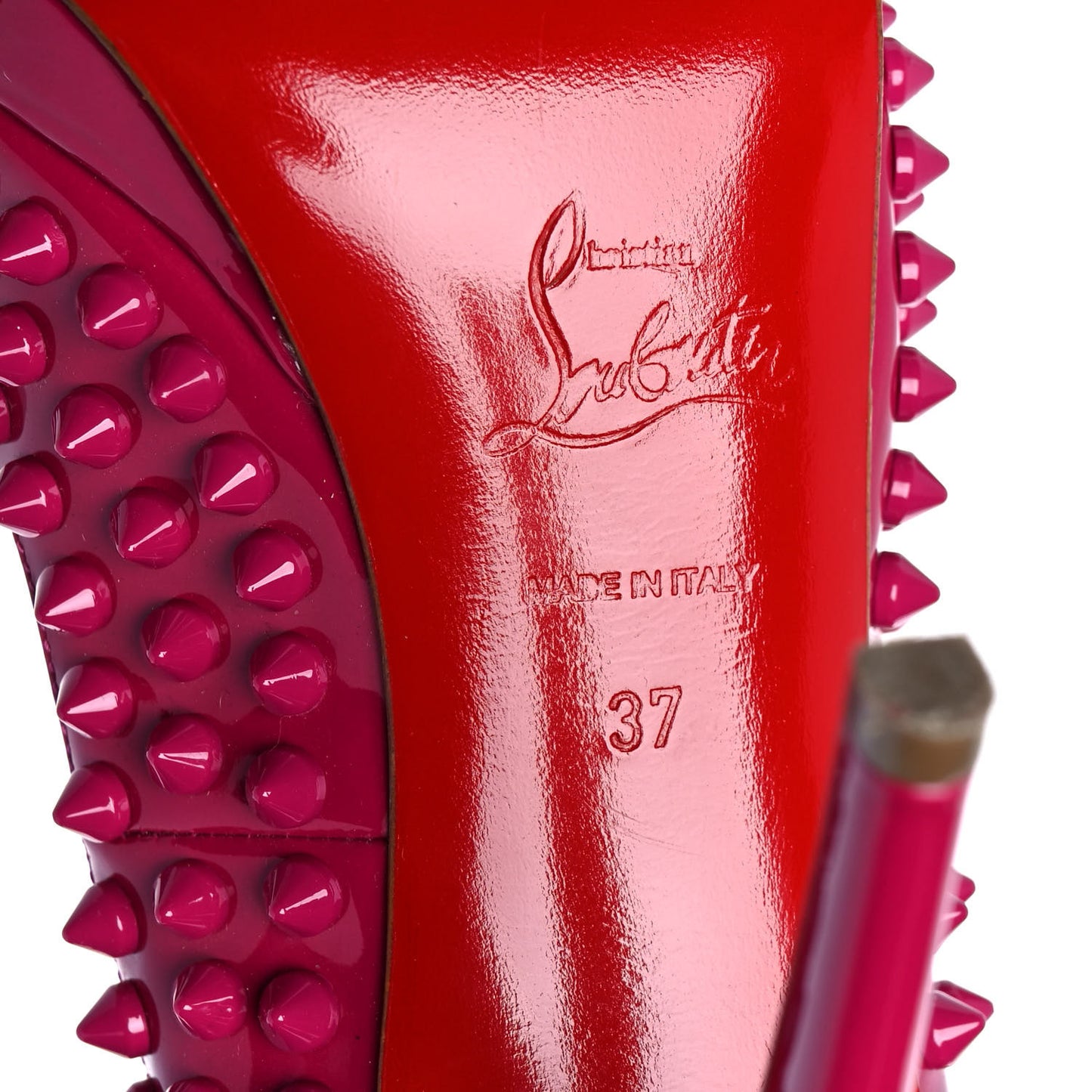 Patent Yolanda Spikes 120 Pumps 37 Grenadine