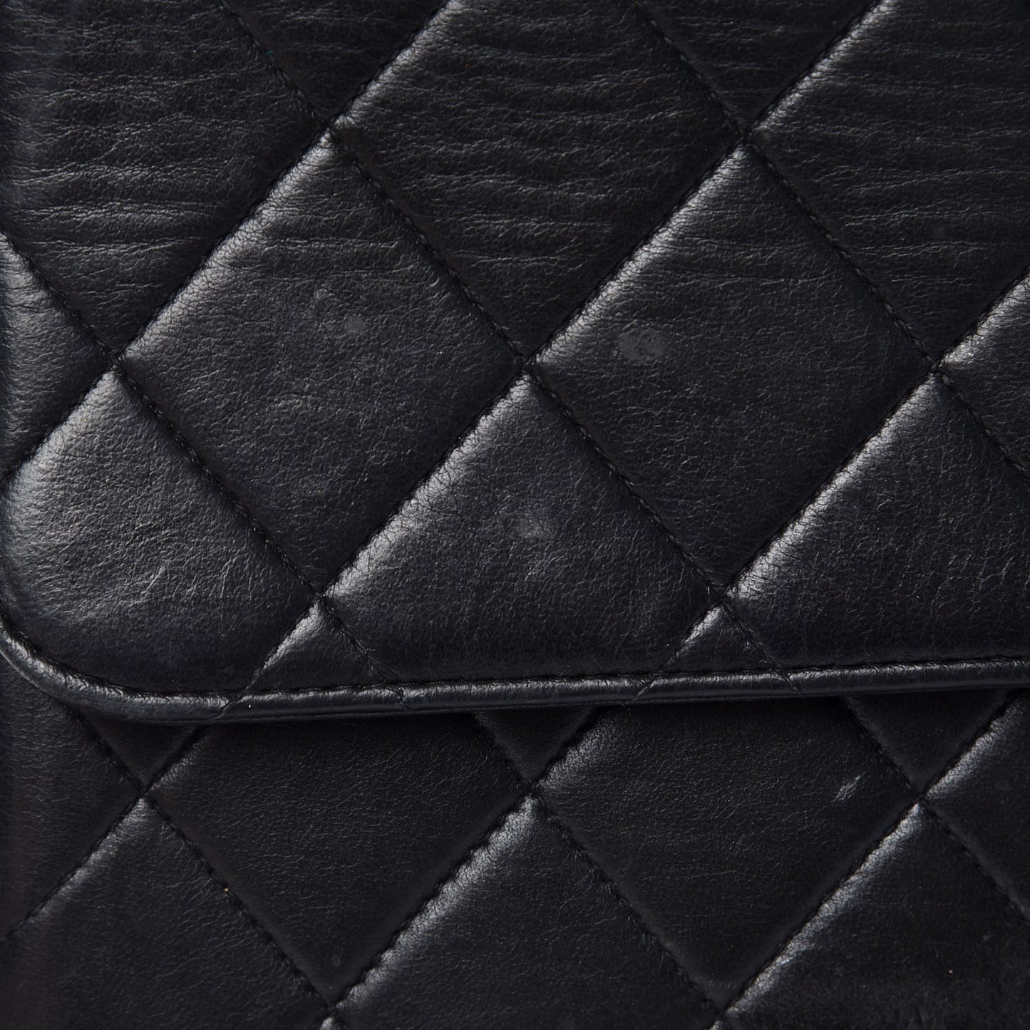 Lambskin Quilted Jumbo Single Flap Black