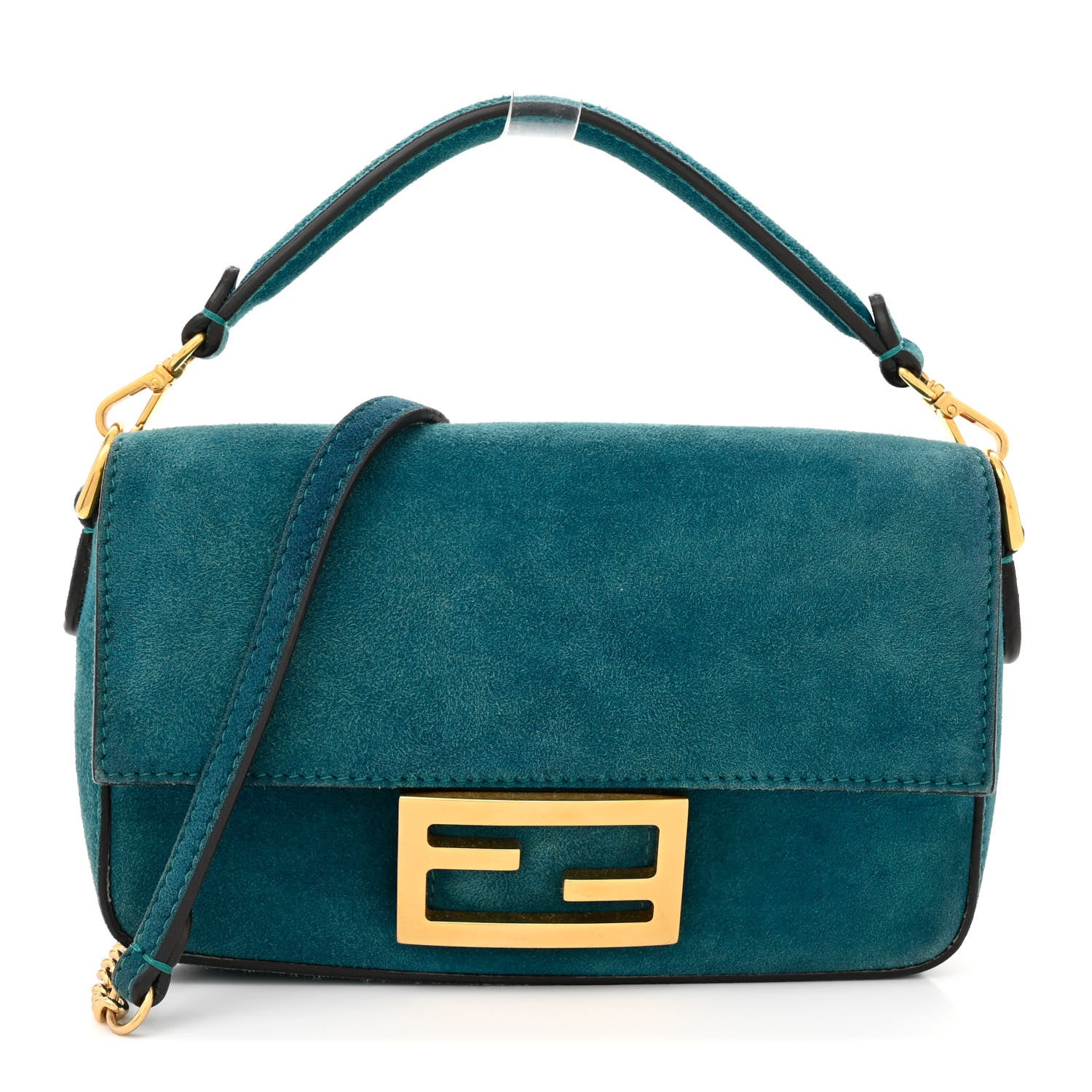 Fendi Chamois Mini Baguette Ottanio 1 of 14