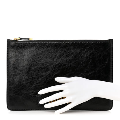 Christian Dior Crinkled Calfskin J'Adior Flat Clutch Black 2 of 9