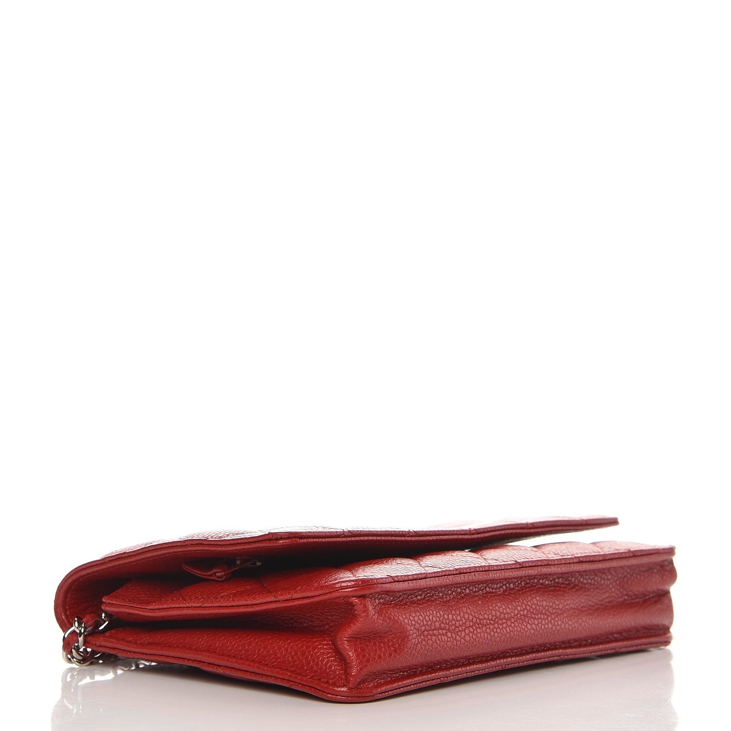 Caviar Quilted Wallet On Chain WOC Dark Red