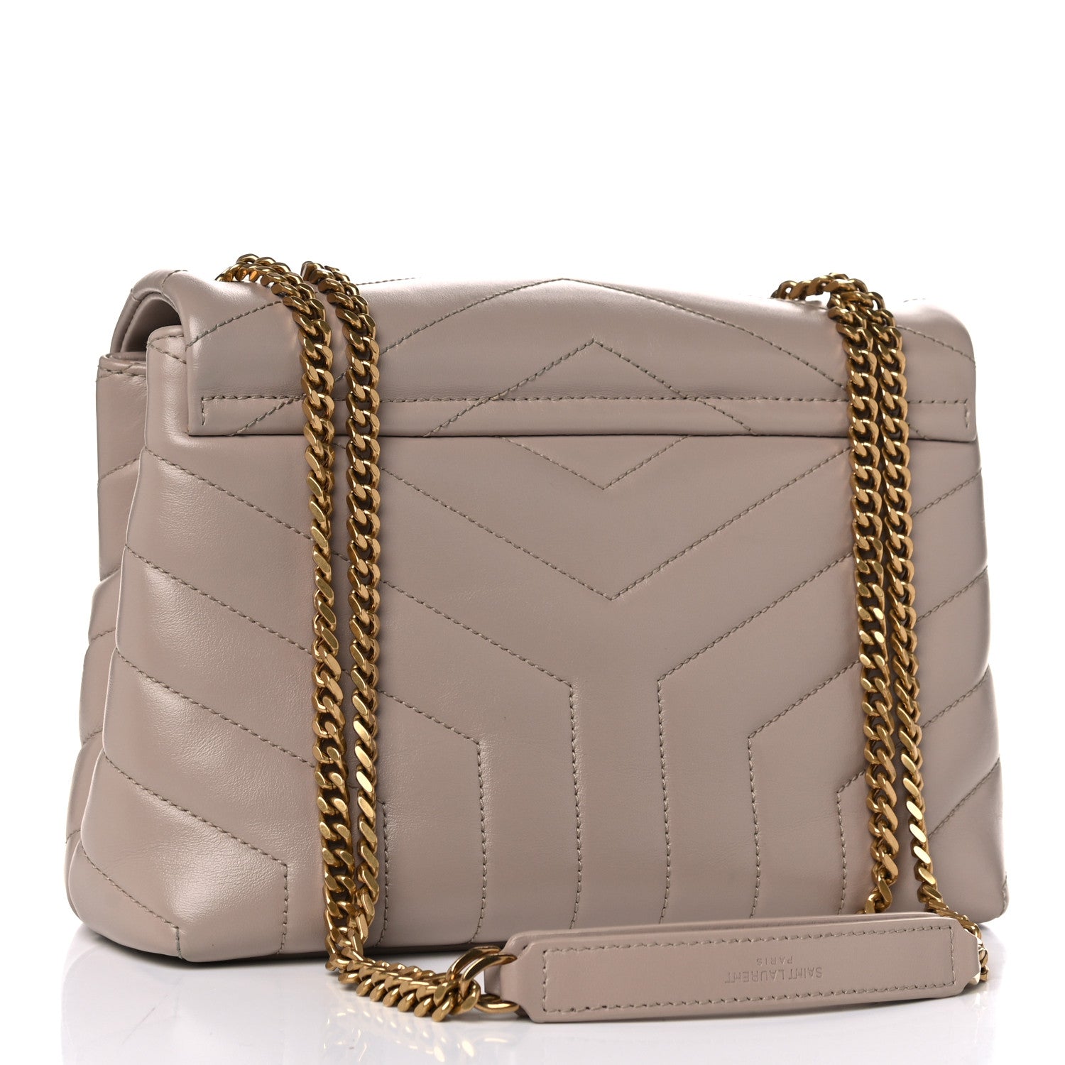Saint Laurent Calfskin Y Quilted Monogram Small Loulou Chain Satchel Light Natural 2 of 13