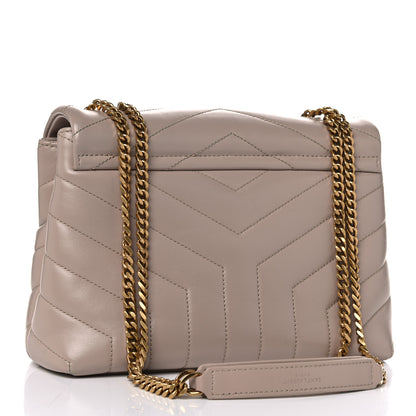 Saint Laurent Calfskin Y Quilted Monogram Small Loulou Chain Satchel Light Natural 2 of 13
