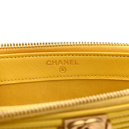 Chanel Caviar Quilted Small Boy Clutch With Chain Yellow 8 of 17