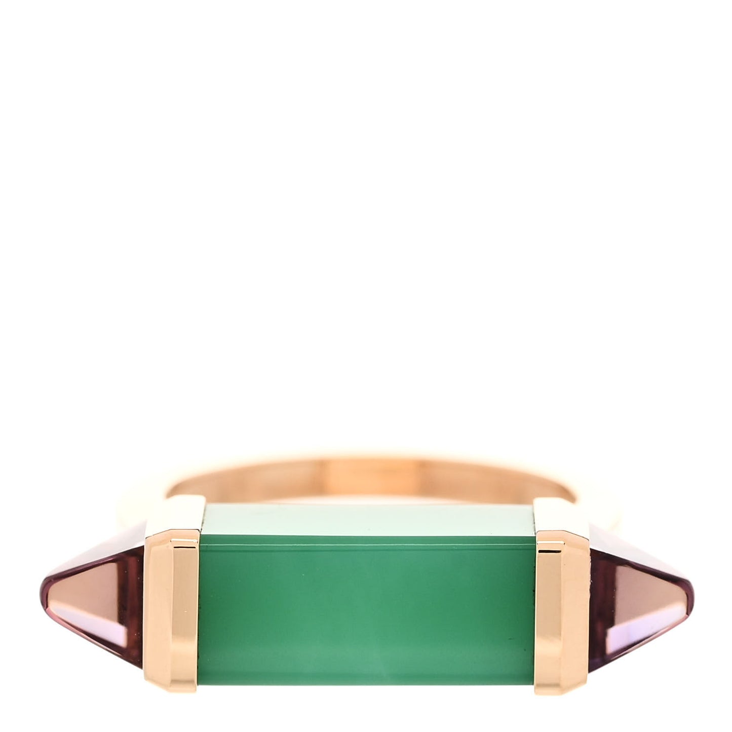 18K Pink Gold Chrysoprase Amethyst Les Berlingots de Cartier Ring 52 6