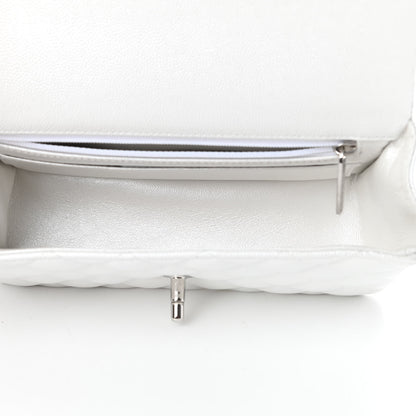 Chanel Iridescent Caviar Quilted Mini Top Handle Rectangular Flap White 5 of 11