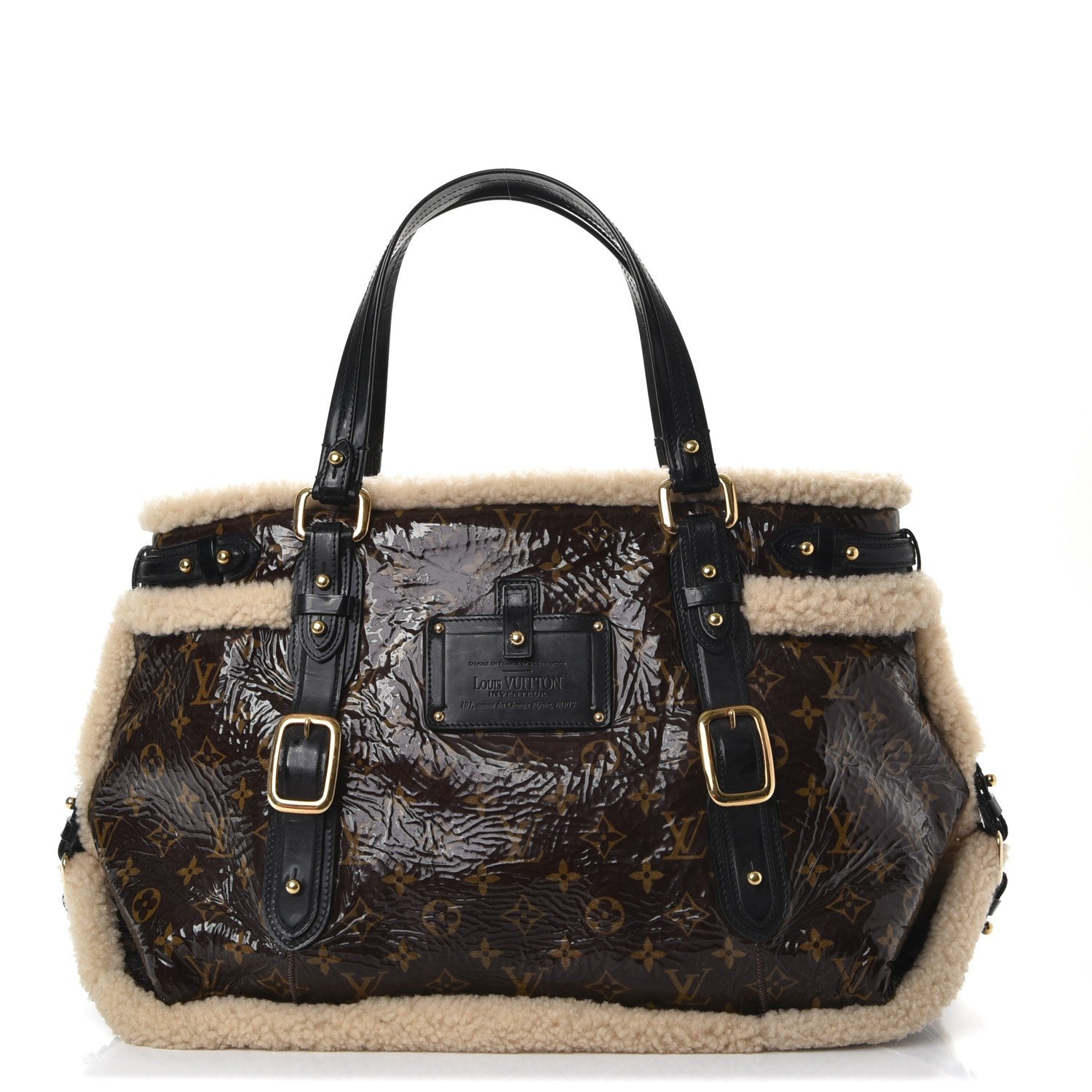 Louis Vuitton Patent Monogram Shearling Sac Thunder 1 of 6