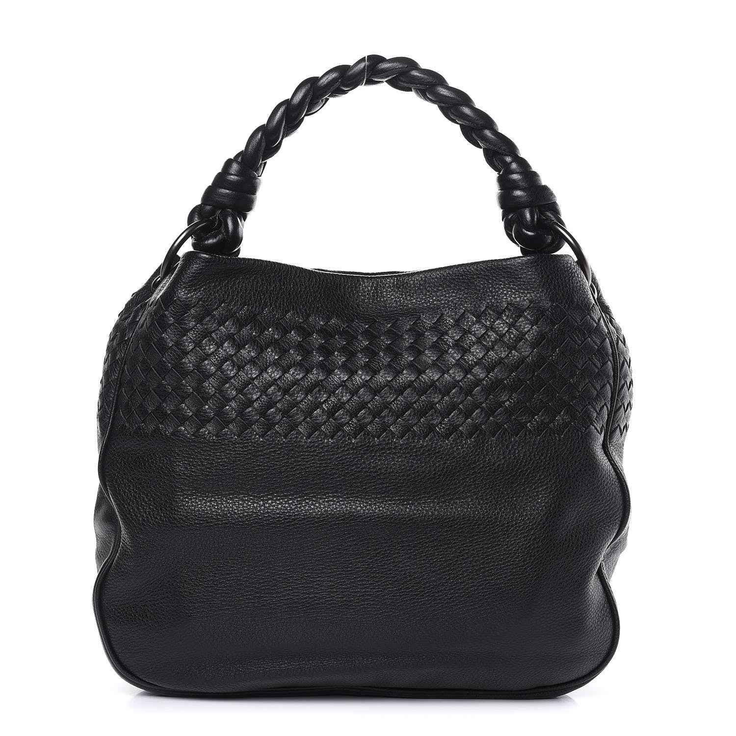 Bottega Veneta Cervo Intrecciato Shoulder Bag Black 1 of 12
